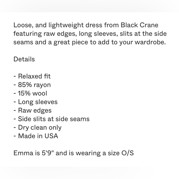 Black Crane Dome Dress in Black Oversized raw edges contrast, wool, One size - Picture 6 of 16